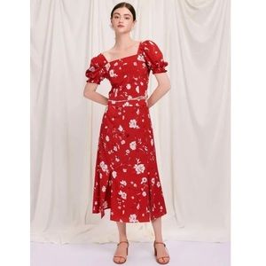 Red Floral Skirt - Petite Studio NYC